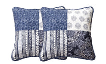 Load image into Gallery viewer, DaDa Bedding Set of 2-Pieces Bohemian Denim Blue Elegance Throw Pillow Covers - 18” x 18&quot; (JHW660)