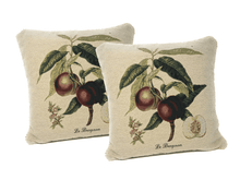 Load image into Gallery viewer, DaDa Bedding Set of 2-Pieces Nectarine Fruits Garden Tapestry Throw Pillow Covers w/ Inserts - 18&quot; x 18&quot;