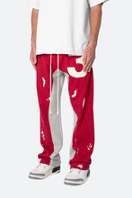 Load image into Gallery viewer, 3 Patch Contrast Sweatpants - Red/Grey