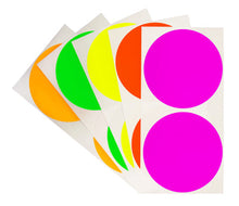 Load image into Gallery viewer, 3" Removable Round Color Coding Sheeted Dot Kit (Fluorescent): 100/Pack