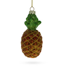 Load image into Gallery viewer, Glittered Pineapple Glass Christmas Ornament