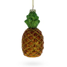 Load image into Gallery viewer, Glittered Pineapple Glass Christmas Ornament