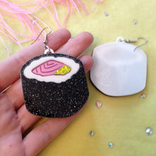 Load image into Gallery viewer, Sushi Roll Acrylic Statement Earrings