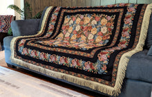 Load image into Gallery viewer, Tache Country Rustic Floral Black Midnight Awakening Tablecloth (3089BL)