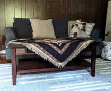 Load image into Gallery viewer, Tache Country Rustic Floral Black Midnight Awakening Tablecloth (3089BL)