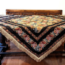 Load image into Gallery viewer, Tache Country Rustic Floral Black Midnight Awakening Tablecloth (3089BL)