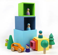 Load image into Gallery viewer, **Pre-order (Ships in 2-3 Weeks)**6-Piece Pastel/Macaron Wooden Nesting Box Set