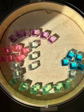 Load image into Gallery viewer, 60 Pcs Crystal Clear High Transparency Lucite Cubes Set with Wooden Tray – Rainbow or Pastel Colors