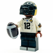 Load image into Gallery viewer, #12 WR/CB Jax Football Player Minifig made using LEGO parts - B3 Customs