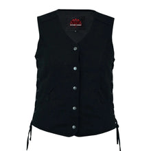 Load image into Gallery viewer, Women's Denim Longer Body ¾ Vest - Side Laces