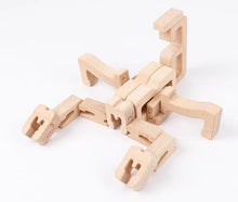 Load image into Gallery viewer, 32 Pcs Wooden Math Number Building Blocks Set with Tray