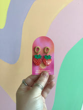 Load image into Gallery viewer, Summery Strawberry Earrings
