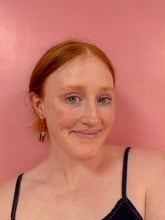 Load image into Gallery viewer, Orange Sparkly Album Dangle Earring