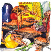 Load image into Gallery viewer, Veron's and Crabs Decorative   Canvas Fabric Pillow