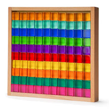 Load image into Gallery viewer, **Pre-order (Ships in 2-3 Weeks)**100 Pcs Rainbow Translucent Lucite Cubes Set with Storage Tray