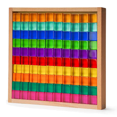 **Pre-order (Ships in 2-3 Weeks)**100 Pcs Rainbow Translucent Lucite Cubes Set with Storage Tray