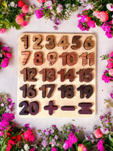 Load image into Gallery viewer, Natural Wooden Alphabet Letters and Numbers Puzzle