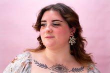 Load image into Gallery viewer, Holiday Beaded Snowflake Earrings
