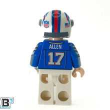 Load image into Gallery viewer, #17 QB Bills Football Player Minifig made using LEGO parts - B3 Customs