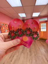 Load image into Gallery viewer, Holiday Wreath Earrings