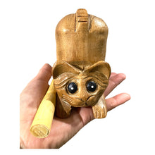 Load image into Gallery viewer, 3&quot; Wooden Cat Percussion Whistle Instrument