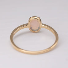 Load image into Gallery viewer, Minimal Style Oval Australian Solid Opal Ring 18k Yellow Gold Band