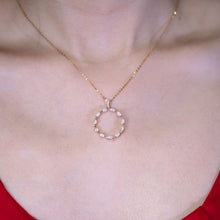 Load image into Gallery viewer, Elegant Australian Solid Opal Diamond Necklace 18k Yellow Gold