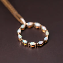 Load image into Gallery viewer, Elegant Australian Solid Opal Diamond Necklace 18k Yellow Gold