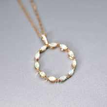 Load image into Gallery viewer, Elegant Australian Solid Opal Diamond Necklace 18k Yellow Gold