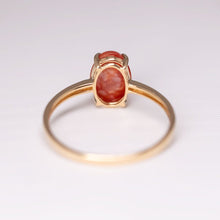 Load image into Gallery viewer, Unique Pattern Egg Fire Opal Engagement Ring 18K Yellow Gold