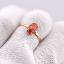 Load image into Gallery viewer, Unique Pattern Egg Fire Opal Engagement Ring 18K Yellow Gold