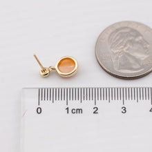 Load image into Gallery viewer, Unique Mexican Egg Fire Opal &amp; Diamond Drop Earrings 18K Yellow Gold