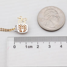 Load image into Gallery viewer, Coffee Cup Fire Opal Diamond Pendant Necklace 18K White/Yellow Gold