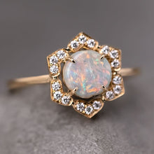 Load image into Gallery viewer, In My Heart - Boulder Opal Diamond Engagement Ring 18K Yellow Gold