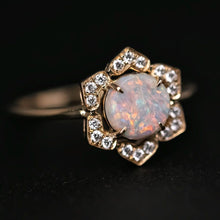 Load image into Gallery viewer, In My Heart - Boulder Opal Diamond Engagement Ring 18K Yellow Gold