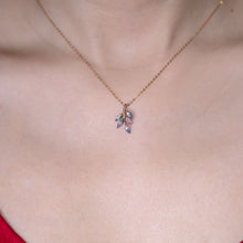 Load image into Gallery viewer, Olive Leaf Design Australian Doublet Opal Pendant Necklace 18K Yellow Gold