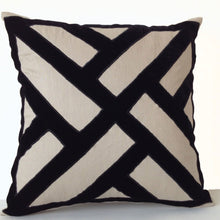 Load image into Gallery viewer, Black Velvet Chippendale Throw Pillow Cover