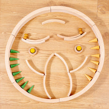 Load image into Gallery viewer, **Pre-order (Ships in 2-3 Weeks)**28 Pcs Mini Curved Natural Wooden Building Blocks with Storage Tray