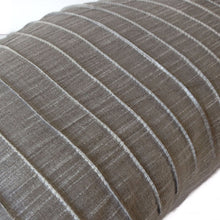 Load image into Gallery viewer, Decorative Accent Pillow Cover Grey Silk Pleated Textured Lumbar Pillow Host Gift Bedding
