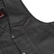 Load image into Gallery viewer, Men's Traditional Leather side lacing Vest - Black