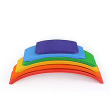 Load image into Gallery viewer, 6 Pcs Wooden Rainbow Bridge Stacking Building Blocks