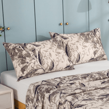 Load image into Gallery viewer, Tache Microfiber Abstract Wispy Leaf Taupe Grey Pillowcase (JHW-843)