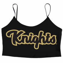 Load image into Gallery viewer, UCF Knights Cursive Outline Black Spaghetti Tank