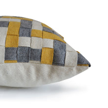 Load image into Gallery viewer, Decorative Grey Yellow Ivory Felt Pillow Cover  Accent Throw Pillow Gift Pillow Nursery Decor