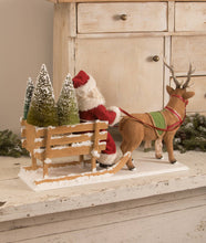 Load image into Gallery viewer, Santa in a One Horse Open Sleigh Vintage Santa by Bethany Lowe Designs
