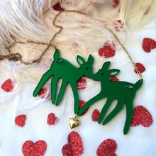 Load image into Gallery viewer, Christmas Fawns Statement Necklace - SILVER
