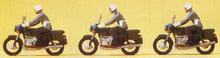 Load image into Gallery viewer, Preiser 16833 HO Scale German Army (BW) Military Police on Motorcycles pkg(3)