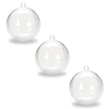 Load image into Gallery viewer, 3.15-Inch Clear Plastic Fillable Christmas Ball Ornaments for DIY Projects: Set of 3