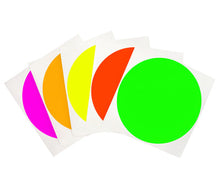 Load image into Gallery viewer, 4" Removable Round Color Coding Sheeted Dot Kit (Fluorescent): 100/Pack