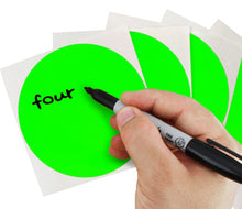 Load image into Gallery viewer, 4" Removable Round Color Coding Sheeted Dot Kit (Fluorescent): 100/Pack